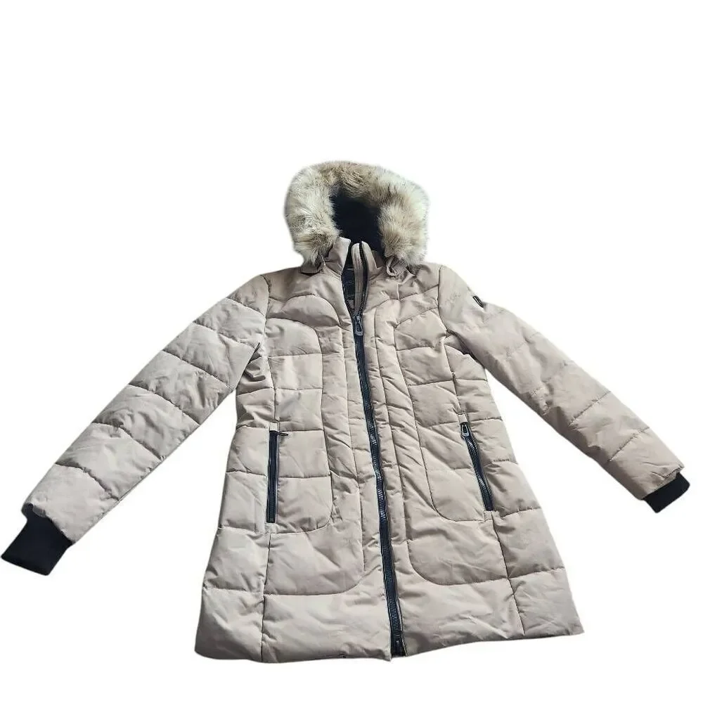 Noize Coat Puffer Womens Large Puffer Faux Fur Hooded Parka Outerwear Waterproof - Picture 2 of 8